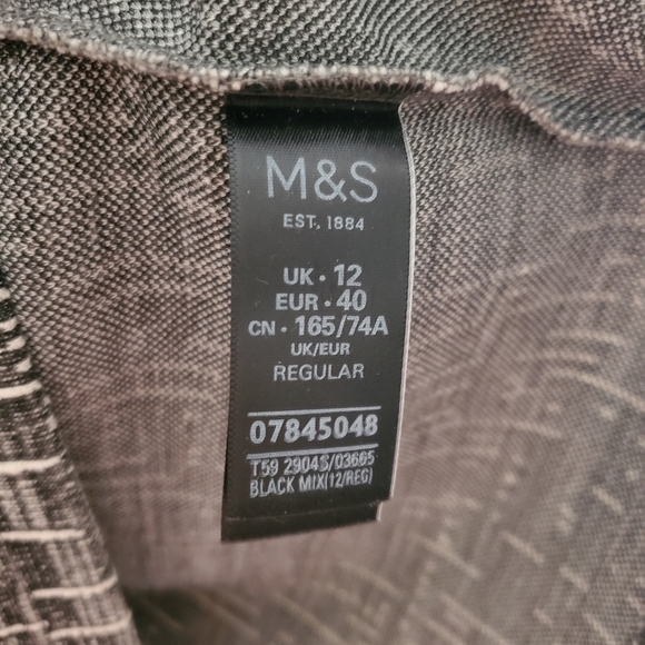 M&S Collection A Line Stripes Gray Pencil skirt Size 10 - Picture 4 of 11